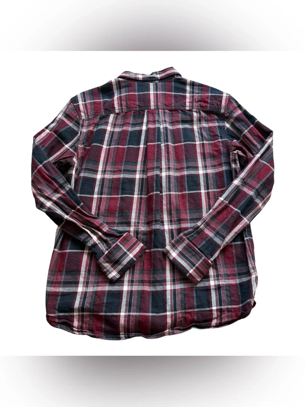 The North Face Men’s Plaid Flannel Button Front Shirt Burgundy Black M Cozy Fall